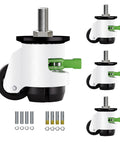 Heavy Duty Caster Wheels Set Of 4 with leveling stem casters, retractable wheels, and adjustable ratchet handle for workbenches.