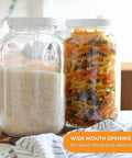 1 Gallon Glass Jars Set With White Lids Eight Pack Wide Mouth Fermentation And Storage Jars Food Grade Glass For Kombucha Pickling