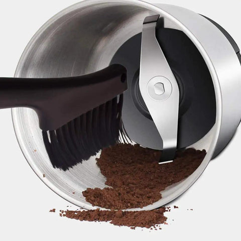 Dual End Coffee Cleaning Brush For Espresso Machines And Home Barista Gear Pro Grade Soft Grinder Brush removing grounds