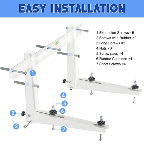 Detailed installation guide for Heavy Duty Mini Split Wall Mount Bracket Built Like A Tank for 7000 To 18000 BTU AC Units.