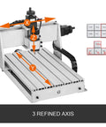 Beefy 3 Axis 3040 CNC Router Engraver With USB Port ER11 500W showing X, Y, Z axes and control panel.