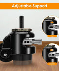 Close-up of adjustable support for Top Notch Heavy Duty Leveling Stem Casters Set of Four Premium Aluminum Alloy Retractable Furniture Mobility Kit.