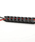 Black Plastic Wire Carrier Cable Drag Chain 1M Length For CNC holding multiple cables, internal 10x20mm, external 15x27mm, black and red wires
