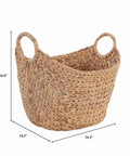 Extra Large Natural Water Hyacinth Boat Basket With Steel Frame For Home Storage And Decor Durable Handwoven Basket With Sturdy Handles