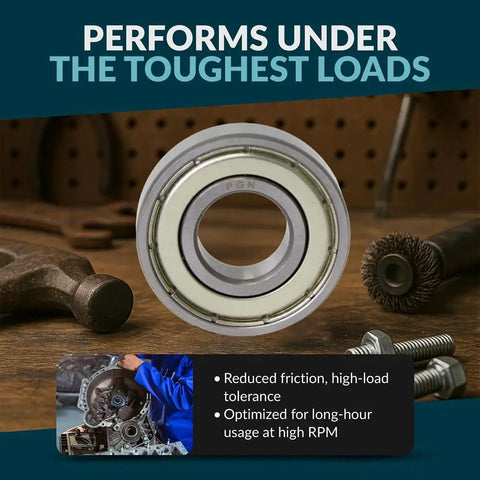6201 ZZ Bearing Pack Ten Built Tough Chrome Steel Sealed Ball Bearings 12x32x10mm With Metal Shield High RPM on workbench
