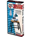 Product packaging of Beefy 13 By 23 Inch Butcher Block Tool Table With 700 Pound Capacity And About 30 Inch Tall Vibration Reducing Cross Braced Benchtop Stand For Chop Saws Drill Presses Planers And Scroll Saws.