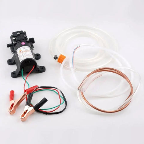 12V Vacuum Pump Siphon And Fluid Transfer Pump For Cars Boats Motorbikes Diesel Electric With Hose Black Workhorse For Fast Fluid Transfer 5L Per Minute 0.8MPa Max 60W Portable, black pump with clear hose and clips
