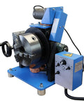 Heavy Duty Rotary Welding Turntable With Eight Inch Chuck And Zero To Ninety Degree Tilt Base built for smooth spinning and fabrication work.