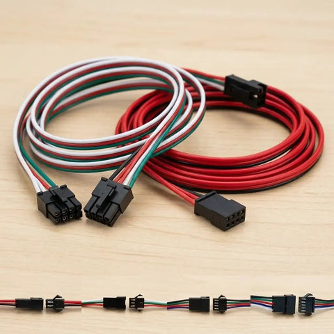 No Sweat 2 54Mm Pitch Sm Connector Extension Cable Male To Female 22Awg Wire Solderless with multiple colored wires.