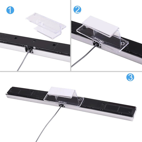 Replacement Wired Infrared Sensor Bar For Nintendo Wii And Wii U Console With Stand And Adhesive Mount Over Six And A Half Foot Cable