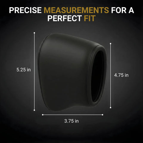 Slip On Gel Filled Recoil Pad For Rifle And Shotgun with dimensions, easy install buttstock pad reducing felt recoil up to seventy percent