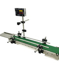 Compact Conveyor Belt System With Optical Fiber Smart Induction Control featuring dual guardrails, 24 inch by 60 cm for semi auto filling