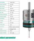 Rock Solid High Precision 3D Trigger Edge Finder CNC Touch Probe with a ruby stylus showing detailed product parameters.