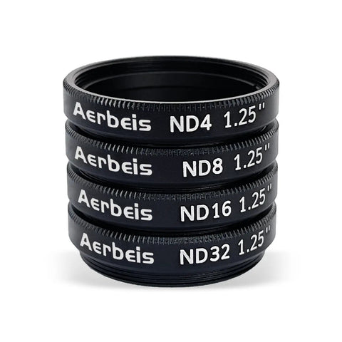 1.25 Inch Moon Filter Kit For Telescope With ND4 ND8 ND16 ND32 stacked aluminum filters for eyepiece accessory