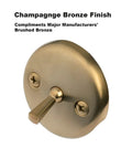 Champagne Bronze Trip Lever Tub Trim Kit With Overflow Face Plate And Strainer No Putty Gasket Tub Drain Includes Screws Easy No Putty Installation Upgrade Your Bath Game With Decor And Faucet Match For A Sleek Modern Bathroom face plate detail