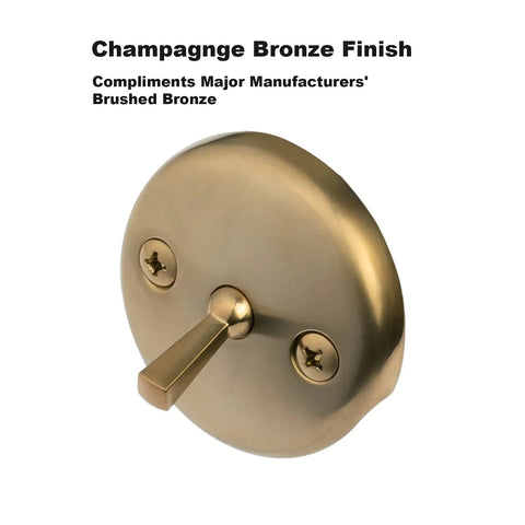 Champagne Bronze Trip Lever Tub Trim Kit With Overflow Face Plate And Strainer No Putty Gasket Tub Drain Includes Screws Easy No Putty Installation Upgrade Your Bath Game With Decor And Faucet Match For A Sleek Modern Bathroom face plate detail
