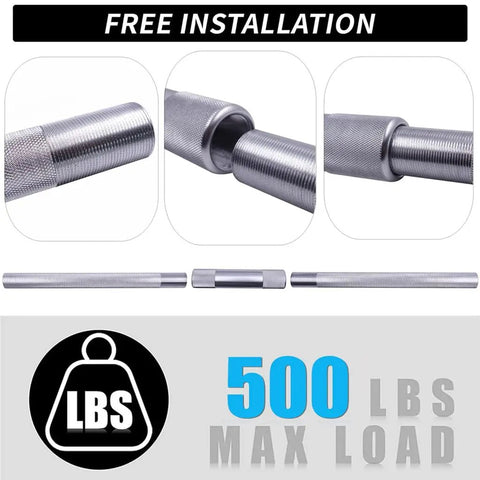 Aluminum Alloy Pilates Bar With Rubber Resistance Bands Door Anchor for Full Body Workouts, showing texture and connection details.