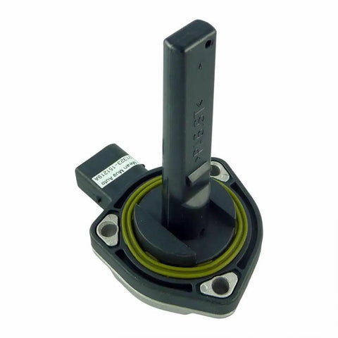 BMW Engine Oil Level Sender Sensor Replacement - Replaces OEM 12617508003, Built Tough For Heat And Vibration, Accurate Readouts, Easy Install, Long Lasting Vehicle Monitoring You Can Trust. Black plastic BMW oil level sender sensor with green O-ring