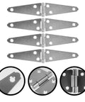 Heavy Duty 4 Inch Galvanized Gate Hinges Set For Fence Doors Cabinets And Closets, hardware details and close-up views