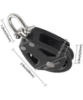 2 Pack Heavy Duty Nylon Pulley Block For Sailboat Rigging And Marine Applications With Bearing System, 460kg Load Capacity