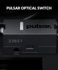 Pulsar Optical Switch close-up showing detailed mechanics, designed for high-performance gaming use.