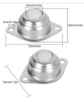 16 Pack Carbon Steel Universal Ball Caster Wheels 1/2 Inch Compact Build Featuring Slick Multi Direction Roll Quick Setup No Drama Smooth Glide For Workshop Machinery And Assembly Lines, showing dimensions of steel ball casters.