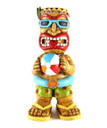 16.7 Inch Tiki Garden Statue With Solar Powered Lantern Lights, Large Hawaiian Tiki Man Figurine for Outdoor Patio Yard Bar