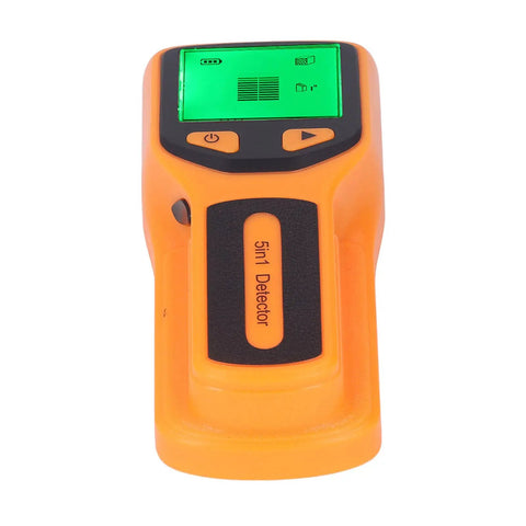 Aqur2020 Metal Stud Finder with Sensitive Smart Sensor and HD LCD Display in orange with green LCD screen showing detection icons.