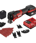 Beast Mode Ready PWR CORE 20 Brushless 20V Oscillating Tool Kit with 2.0Ah Battery, 35 Piece Sanding Paper Set, 3 Blades, Charger