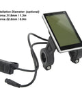 M5 LCD Waterproof Bike Display Panel for electric bike scooter conversion, plug and play install fit 31.8mm 22.2mm handlebars.