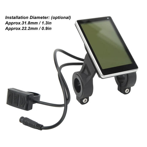 M5 LCD Waterproof Bike Display Panel for electric bike scooter conversion, plug and play install fit 31.8mm 22.2mm handlebars.