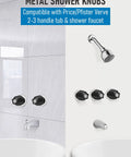 Replacement Shower Knob Kit For Verve Tub And Shower Faucets Matte Black Sleek Durable Design Compatible With Price Pfister