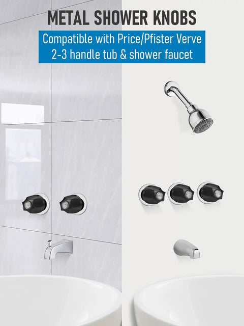 Replacement Shower Knob Kit For Verve Tub And Shower Faucets Matte Black Sleek Durable Design Compatible With Price Pfister