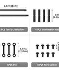 Two Pack Anti Slip Rotation Pins With Locking Action, Heavy Duty Steel Construction, Corrosion Resistant Coating, Anti Walk Design That Prevents Rotation Or Slippage In Harsh Environments, Ideal For Machinery, Equipment, And Industrial Setups, with tools and screws
