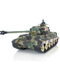 One Six Scale German King Tiger RC Tank RTR with camo design, visible turret, long barrel, and realistic details