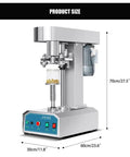 Industrial Grade Automatic Can Capping Machine Electric Vacuum Sealer For Round Cans And Jars showing dimensions 30x60x70 cm.