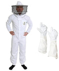 Beekeeping Suit For Men And Women With Beekeeper Gloves, 100 Percent Cotton Protective Hive Suit, Lightweight Breathable Gear, XL