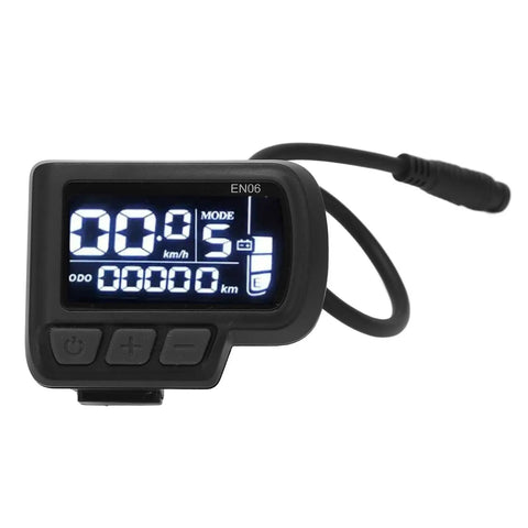 LCD Electric Bike Display Meter With SixPin Wire And Light Connector For 22.2mm Handlebar Compatible With 24V 36V 48V 60V Ebikes Clear High Contrast Readout Premium ABS Panel Lightweight And Durable