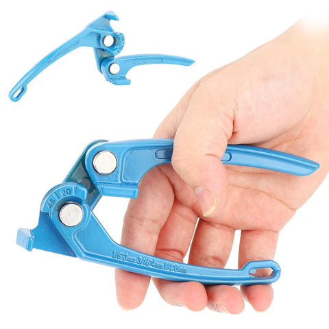 Handheld 90 Degree Tubing Bender For One Eighth To One Quarter Inch Lines, Great For Fuel, Brake, And AC Refrigerant Tubing, Zero To One Hundred Twenty Degree Bend Range, Durable Steel With Blue Coating, Pro Grade Tool