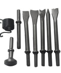 Versatile Air Hammer Kit With 8 Pc Chisel Heads For Rust Removal Metal Chipping And Heavy Duty Automotive Repair Tools Built Tough To Chip Old Paint, 8-piece steel chisel set