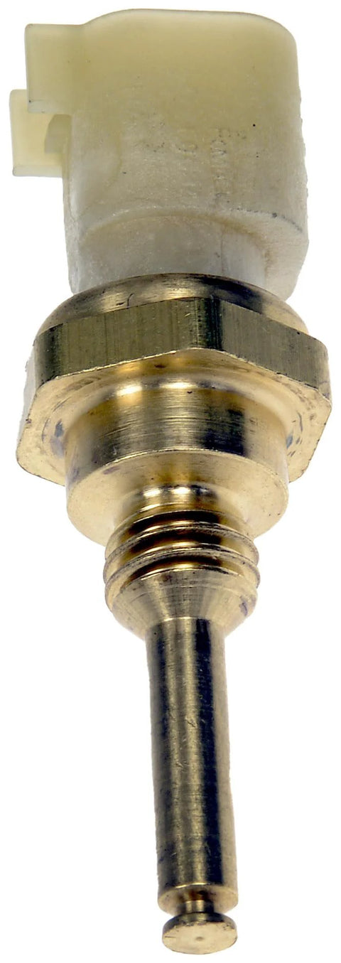 Dorman 926-711 cylinder head temperature sensor with brass probe and white plastic connector.
