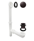 Heavy Duty 14 Inch Bathtub Waste And Overflow Assembly With Kick Style Drain Plug And Two Hole Faceplate Oil Rubbed Bronze parts layout