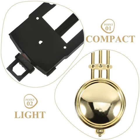 Wall Clock Pendulum Replacement 5.51 X 2.28 X 1.18 Inch Mechanical Clock Part, compact and lightweight, gold and black design