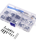 RC Car Screw Kit With Fasteners And Gasket Pro Grade Repair Tools Set For Remote Control Cars in a transparent box