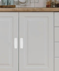 Top Grade No Hassle Self Adhesive Cabinet Handles Pair White Pp Drawer Knobs on white kitchen cabinets.