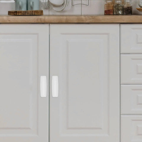 Top Grade No Hassle Self Adhesive Cabinet Handles Pair White Pp Drawer Knobs on white kitchen cabinets.