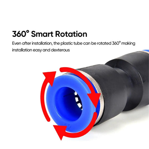 Get 60 Pcs 1/4 Inch Push To Connect Air Hose Fittings Kit For Pneumatic Systems With Quick Assembly No Tools Needed And Compatible With 4 6 8 10 12mm Tubing Perfect For Compressors And Industrial Setup. 360° rotating blue plastic tube fitting