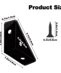 40 Pack Bulletproof Stainless Steel Corner Brackets For Wood Furniture Assembly Rust Resistant Triangle Angle Connectors size dimensions.