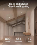 Modern hallway with 5 To 6 Inch LED Can Light Retrofit Recessed Gimbal Downlight, 800 Lumen, damp rated, 12 Watt Equal 60W