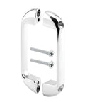 Big Time Ada Compliant Restroom Partition Door Pulls, Solid Zamak Alloy Frame With 3.5 Inch Spacing, Sleek Handle Design close-up view with screws.